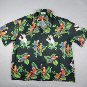 Pacific Legend Apparel Shirt 4XL Hawaiian Tropical Birds Floral Cork Buttons - Picture 1 of 10