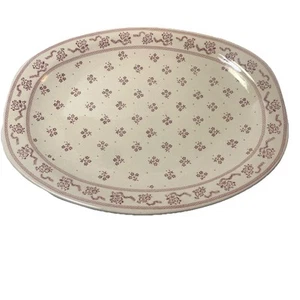 Vintage Johnson Brothers PETITE FLEUR Laura Ashley RED Oval Platter 13.5" - Picture 1 of 10