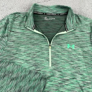 Under Armour Pullover Mens 2XL Green 1/4 Zip Seamless Fitted Running Performance - Picture 1 of 10