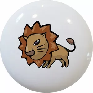 LION Kids Cabinet Dresser DRAWER Pull KNOB Ceramic - Picture 1 of 2