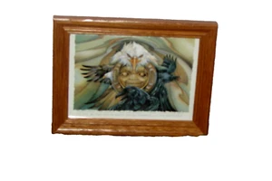 white & black EAGLES "2 clans, 1 spirit....there is only 1 God" wood (n clst 1) - Picture 1 of 3