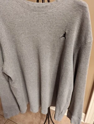 Air Jordan Men's Gray  Long Sleeve Pullover Athletic Cotton Top Size XXL — 第 1/4 张图片