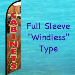 CABINETS WINDLESS FEATHER FLAG Tall Curved Top Vertical Advertising Banner Sign - Picture 1 of 5