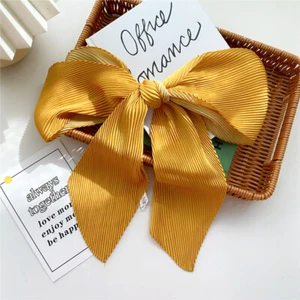 Women Pleated Neckerchief Silk Scarf Ribbon Tie Wrapped Bag Handle Hair Ban ^ - Picture 1 of 82
