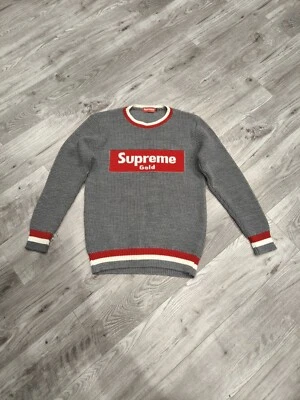 Редкий мужской свитер Supreme Gold Lama размер M см. повседневная одежда премиум-класса  - Изображение 1 из 4
