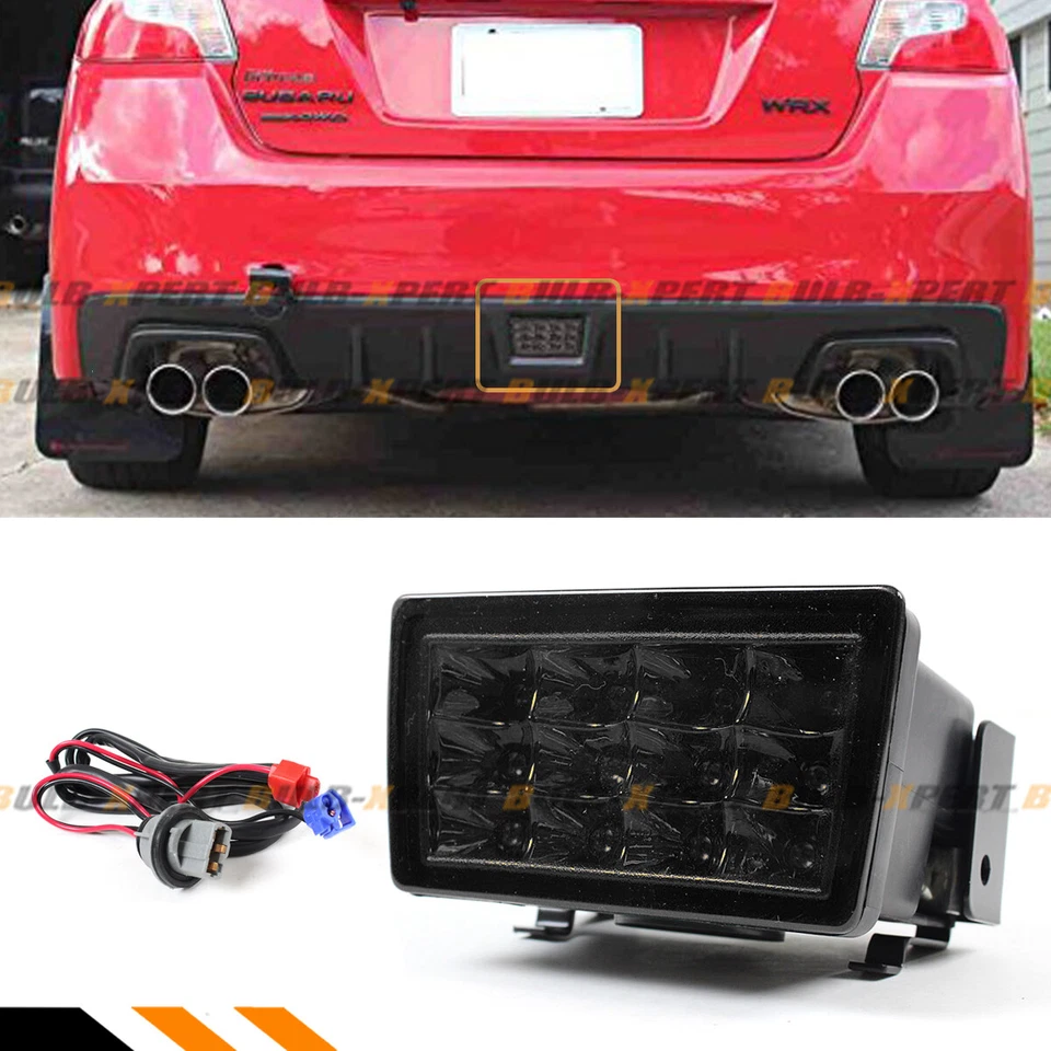FOR 11-17 SUBARU WRX STi SMOKE REAR BUMPER LED BRAKE LAMP W/ BRACKET+ WIRING KIT - Изображение 1 из 4