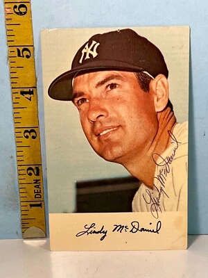 Lindy McDaniel 1971 postal autografiada Dexter Press Foto 1 de 3