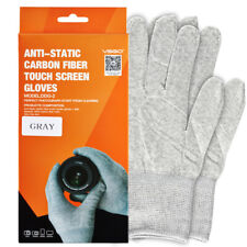 1 Pair Nylon Anti-Static Carbon Fibre Touch Screen Camera Cleaning Gloves, Grey