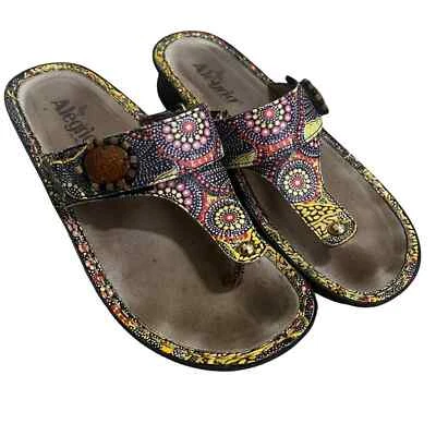 Alegria Carina Kenya Sandals Thong Style Colorful Pattern Size 39 EU or 9 US — 第 1/4 张图片