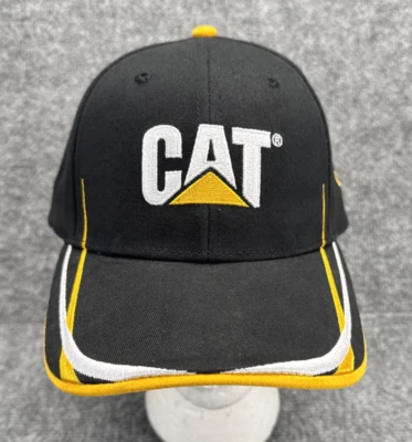 CAT Caterpillar Hat - Black Cap Embroidered Strapback Adjustable New - Image 1 of 4