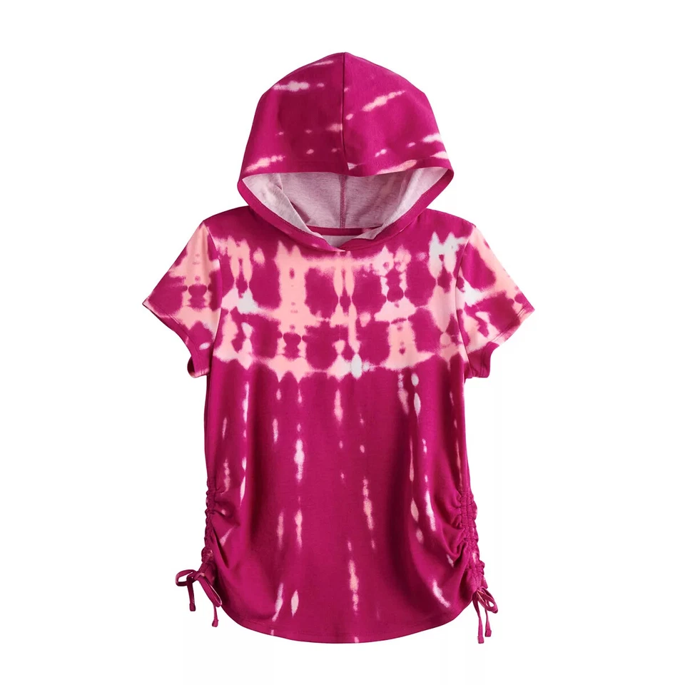 Девочек толстовка с капюшоном розовый галстук краситель футболка размер XS 6-6 X новый с Ярлыками - Изображение 1 из 1