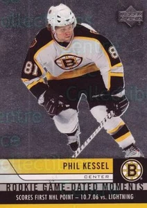 2006-07 Upper Deck juego de novato momentos fechados #2 Phil Kessel - Imagen 1 de 1