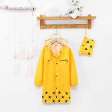 Kids Rain Coat Zebra Yellow Raincoat Buttons with Storage Bag Lightweight 
