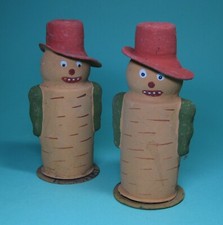 Great Antique Halloween Paper Mache Corn Man Pumpkin Candycontainer Germany 30s