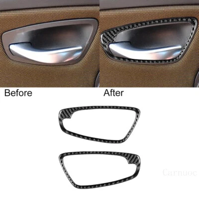 2 piezas para BMW 125i 128i 135i fibra de carbono manija de puerta marco moldura interior Foto 1 de 4