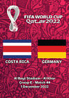 Program Costa Rica - Germany World Cup 2022 Football