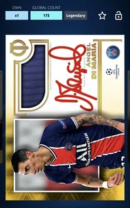 ANGEL DI MARIA Topps kick digital LEGENDARY auto relic Soccer Card - Picture 1 of 1