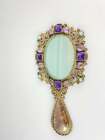 Vintage Matilde Poulat Matl Salas Mexico Silver Hand Mirror Amethysts Turquoise