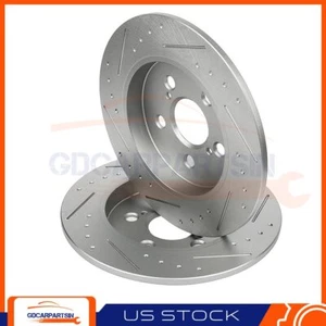 Brake Rear Disc Rotors Slotted For 2011 2012 2013 14 15 16 2017 Lexus CT200h - Picture 1 of 10