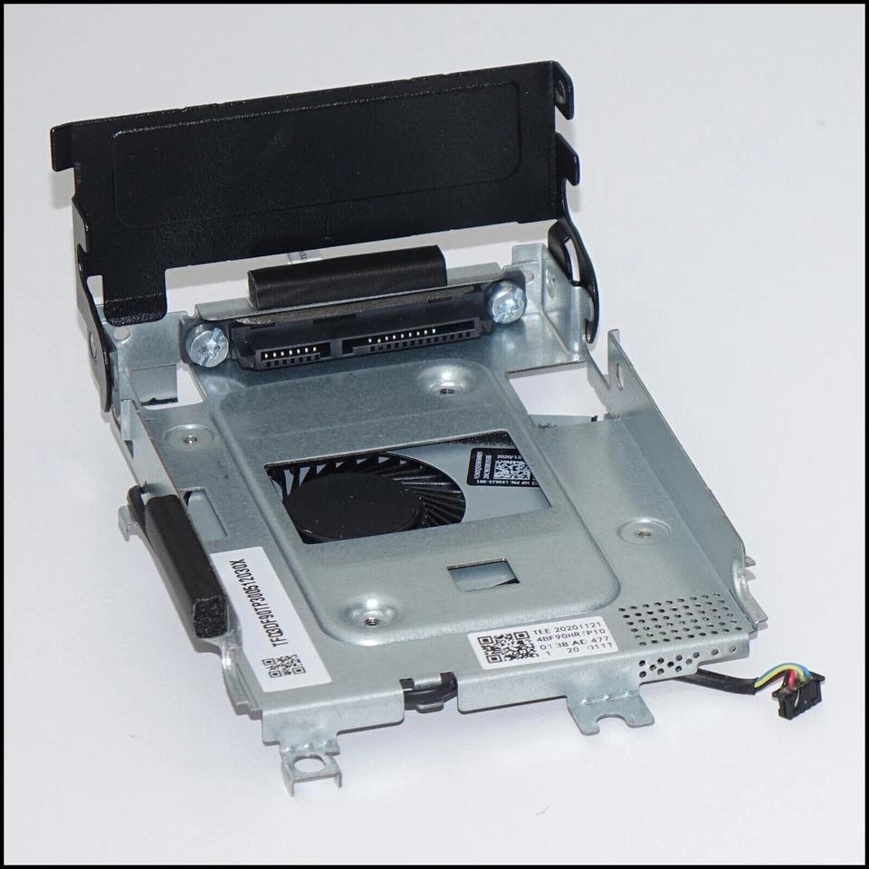 HP Elite Mini 800 600 G6 G7 G8 G9 Drive Caddy w Chassis Fan, SATA Cable - Image 1 of 2