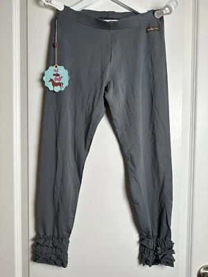 NWT Matilda Jane Girls Character Counts Gray Ruffle Leggings Size S - Image 1 of 4