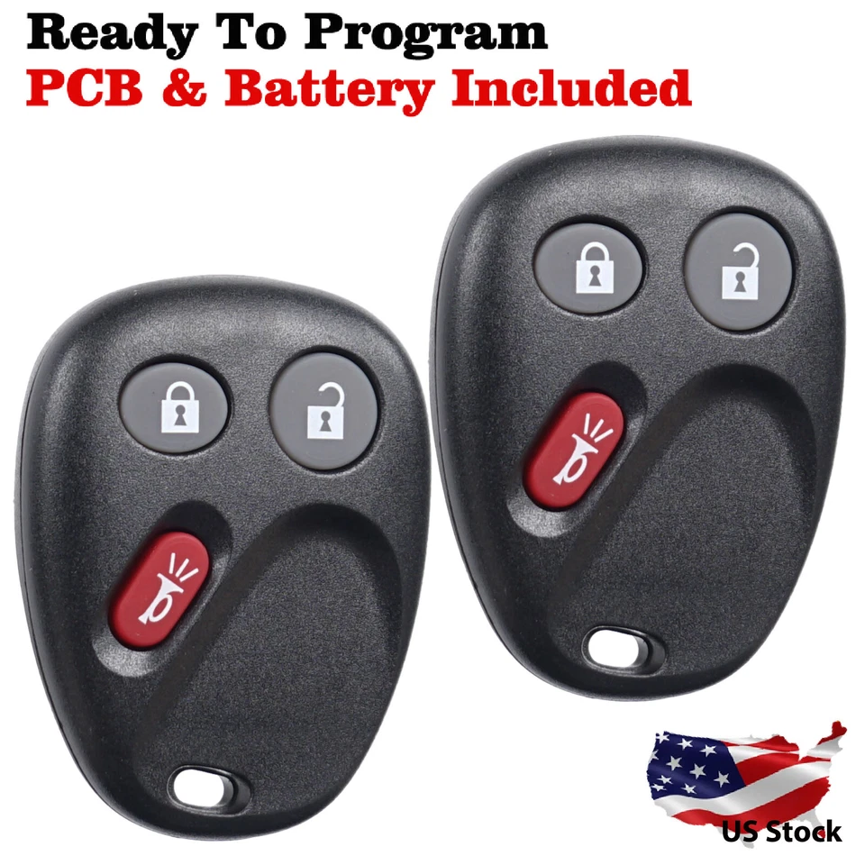 Chaveiro com controle remoto de 2 carros para 2003 2004 2005 2006 GMC Sierra 1500 1500HD 2500HD - Imagem 1 de 4