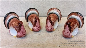 4 VINTAGE THANKSGIVING TURKEY NAPKIN RING HOLDERS FOR YOUR HOLIDAY TABLE  - Picture 1 of 3