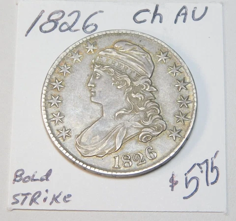 1826 CH AU EARLY BUST HALF UNUSUALLY BOLD STRIKE! - 100% ORIGINAL ⭐ Cover