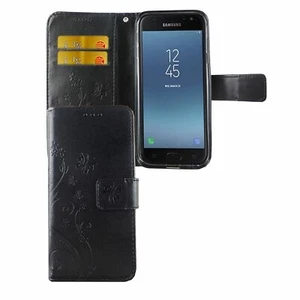 Phone Case for Samsung Galaxy J3 (2017) Case Wallet Cover Case Black - Bild 1 von 3