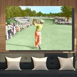 Arte de golf Ben Hogan US Open Perfect Swing 40 x 50 impresión envolvente en lienzo - Imagen 1 de 3