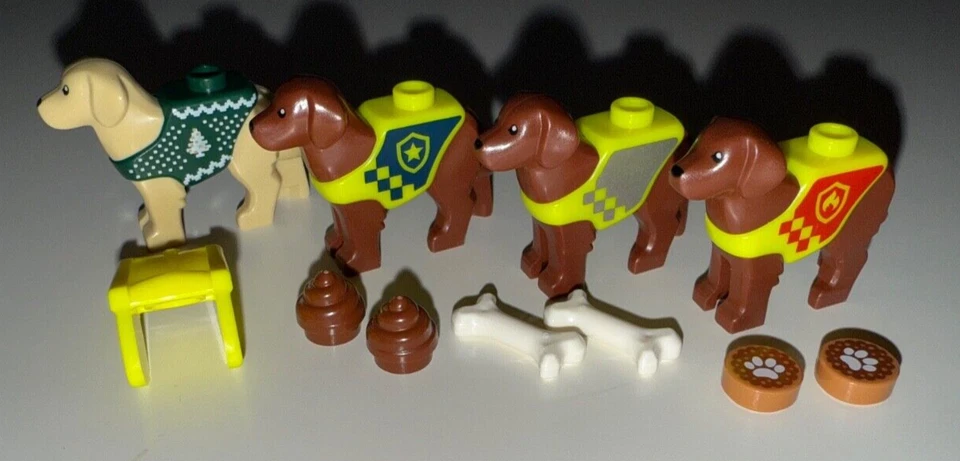 NUEVO LEGO Perro Labrador / Golden Retriever Rescate Bomberos Policía Marrón Rojizo Tostado Foto 1 de 1