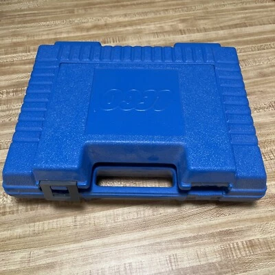 复古乐高 1985 塑料存储手提箱公文包卡盖蓝色 — 第 1/4 张图片