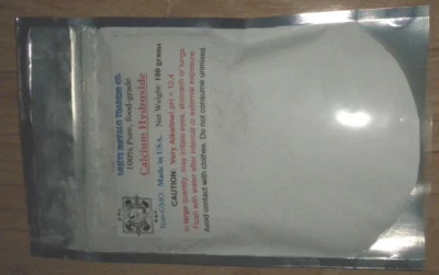 100 grams Calcium Hydroxide Ca(OH)2; Edible/ Hydrated/ Pickling/ Slaked Lime  - Image 1 of 4
