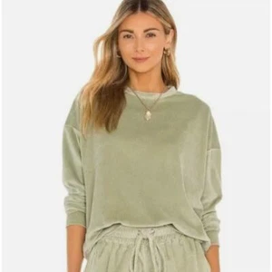 Mikoh Sweatshirt Top Womens Small Oversized Velour Wasabi Green Comfort Lounge - Picture 1 of 10