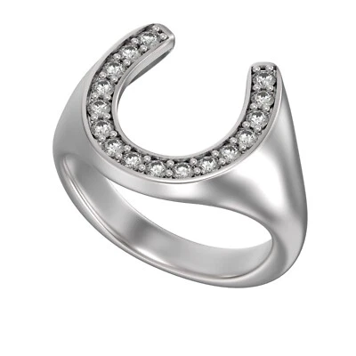 Anillo Herradura con Gemas Unisex Símbolo de Suerte Foto 1 de 4