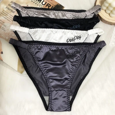 5 Pcs Womens Ladies Knickers Sexy Satin Panties Briefs String Bikinis Lingeries - Image 1 of 4