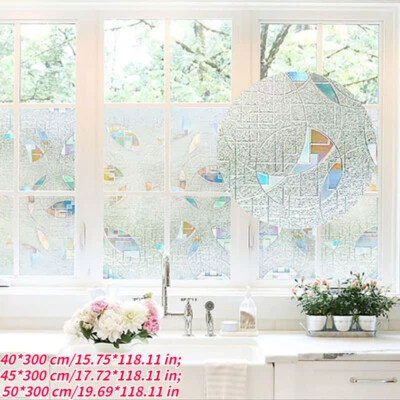 Pegatinas geométricas 3D para vitrales esmeriladas estáticas adhesivas película para ventanas sin pegamento Foto 1 de 4