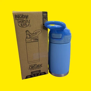 10 Oz Nuby Thirsty Kids No Spill Flip-It Reflex Stainless Steel Water Bottle #77 - Picture 1 of 10