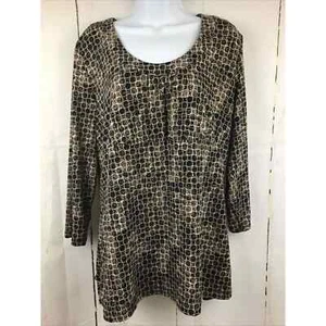 Liz Claiborne Multi Color 3/4 Sleeve Top Sz. L(RN 93677) - Picture 1 of 9