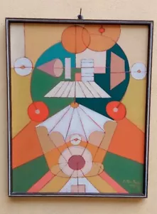DIPINTO ASTRATTO FRANCO BALLERI 1975 OLIO SU TELA - Imagen 1 de 11
