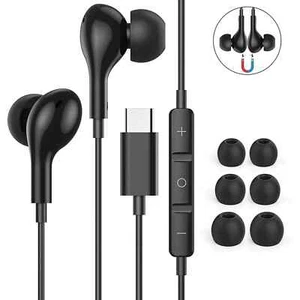 Auriculares estéreo con cable USB tipo C para iPhone 16 15 Pro Max iPad Pro - Imagen 1 de 6