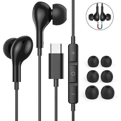 Auriculares estéreo con cable USB tipo C para iPhone 16 15 Pro Max iPad Pro Foto 1 de 4