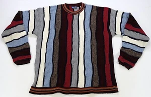 Rare Vintage COOGI Australia Down Under Blue Striped Sweater 90s 2000s Cosby - Picture 1 of 8