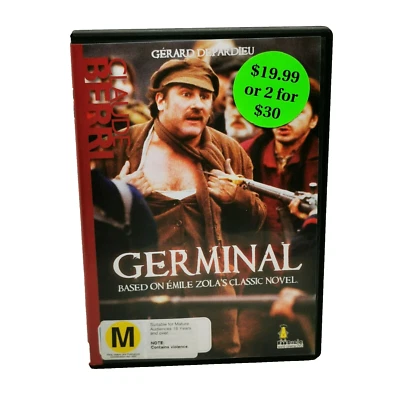 Germinal (DVD Region 4 1993) Gérard Depardieu Emile Zola Novel Claude Berri - image 1 of 3