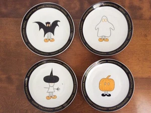 Happy Halloween Set of 4 Porcelain Snack Plates Halloween Theme BIA Cordon Bleu - Picture 1 of 10