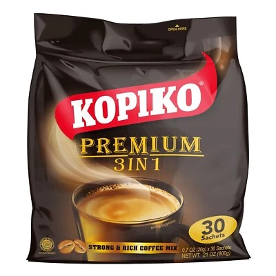 Kopiko Premium 3 in 1 Strong & Rich Coffee Mix - 30 sachets - (Pack of 1)