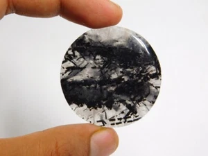 Increíble piedra preciosa suelta de cuarzo rutilo negro 100 % natural 96 quilates. ME-4384 - Imagen 1 de 4