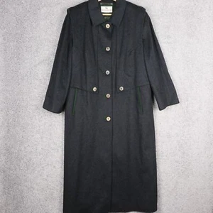 STEINBOCK WOMENS COAT HIMALAYA WOOL CASHMERE GRAY LONG 44 / 14 LODEN TRACHTEN - Picture 1 of 13