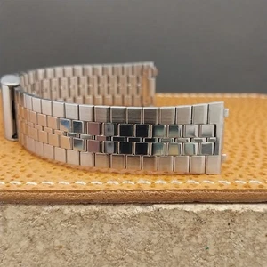 Vintage 2 Stück Edelstahl 16mm Flared NOS unbenutzt klassisches Uhrenarmband - Bild 1 von 8
