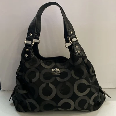 BOLSO OP COACH NEGRO PLATA FIRMA MADISON 1073-15573 Foto 1 de 4